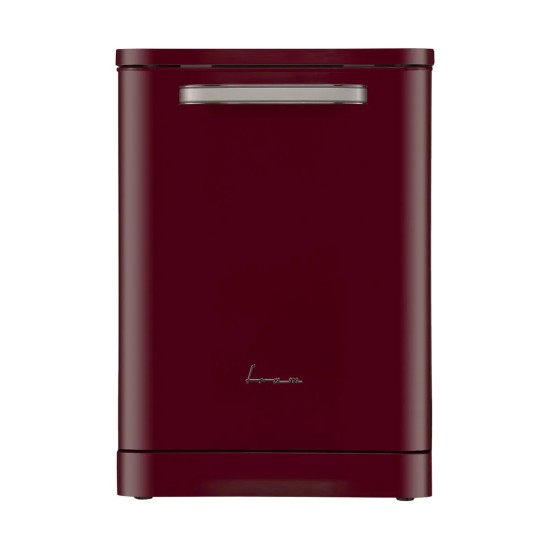 Masina de spalat vase Fram FDW-VRR606BDE++, 12 seturi, 6 programe, Clasa E, Display LED, Pornire intarziata, Aquastop, 60 cm, Visiniu