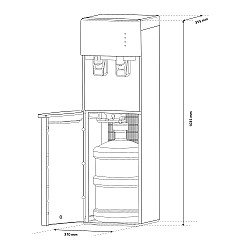 Dozator de apa de podea cu compresor Samus WDSF-253CW, Putere incalzire apa 500 W, Putere racire apa 85 W, Bidon 11/19 L, Incarcare frontala, Siguranta copii, Alb