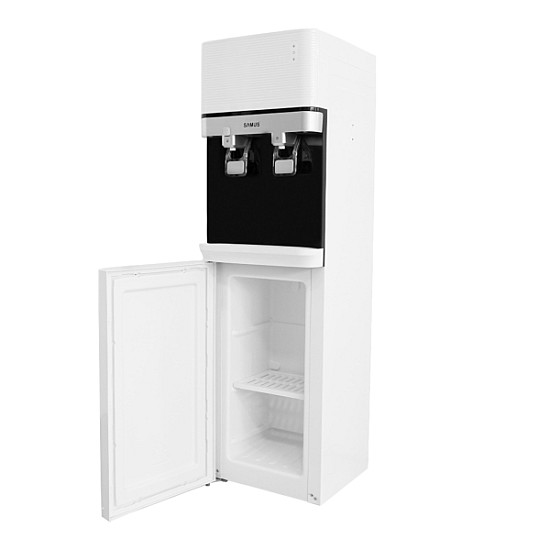 Dozator de apa cu compresor Samus WDST-251CW, Putere incalzire apa 500 W, Putere racire apa 85 W, Bidon 11/19 L, Dulap de depozitare, Siguranta copii, Alb