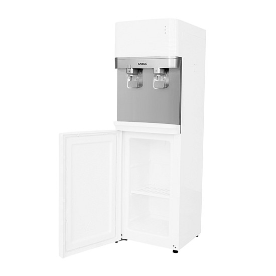 Dozator de apa Samus WDST-252CWS, Putere incalzire apa: 500 W, Debit maxim apa calda: 5 litri/h, Sursa de apa: Bidon (11/19 litri), Debit maxim apa rece: 2 litri/h, Putere racire apa: 85 W, Alb/Argiintiu