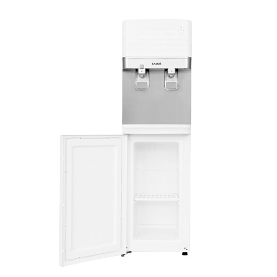 Dozator de apa Samus WDST-252CWS, Putere incalzire apa: 500 W, Debit maxim apa calda: 5 litri/h, Sursa de apa: Bidon (11/19 litri), Debit maxim apa rece: 2 litri/h, Putere racire apa: 85 W, Alb/Argiintiu