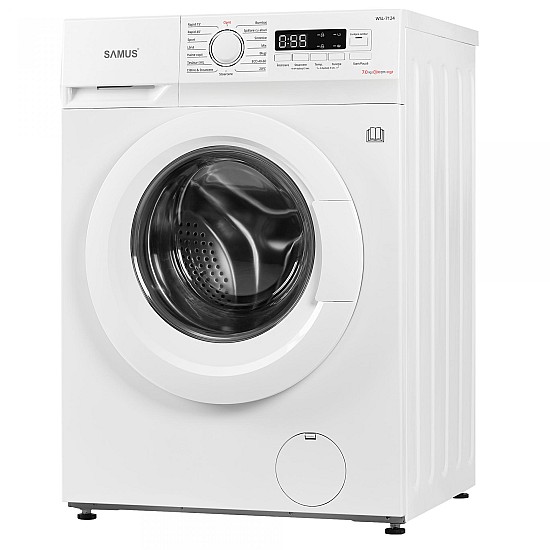 Masina de spalat rufe Samus WSL-7124,7 Kg, 15 programe, 1200 rotatii, Slim, Clasa D, Blocare acces copii, Alb