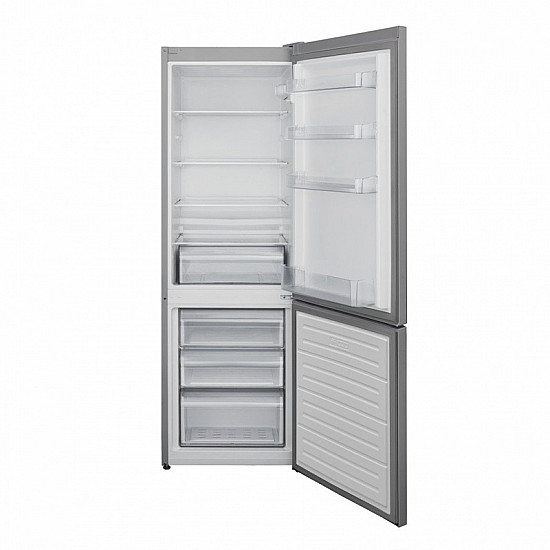 Combină frigorifică Heinner HCNF-V291SE++, No Frost Multicooling, 294 l, Clasa E, Freezer Shield, H 186 cm, Argintiu