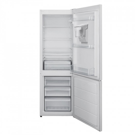 Combina frigorifica Heinner HC-V2701WDE++, 268 l, Less Frost, Clasa E, Dozator apa, Control mecanic, Iluminat LED, H 170 cm, Alb