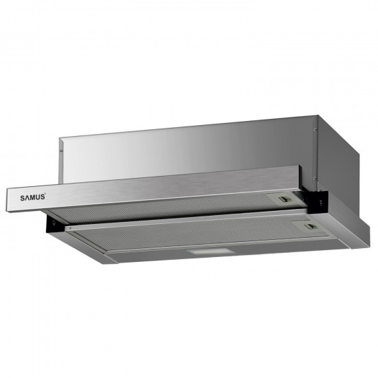 Hota telescopica Samus HS6060TX, incorporabila, 600 mc/h, 1 motor, 202 W, latime 60 cm, gri