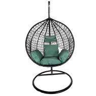 Balansoar suspendat Linea Heinner, 115x68x108/195 cm, otel/rattan sintetic, gri antracit/verde