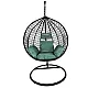 Balansoar suspendat Linea Heinner, 115x68x108/195 cm, otel/rattan sintetic, gri antracit/verde