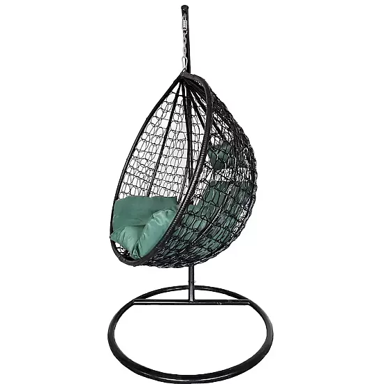 Balansoar suspendat Linea Heinner, 115x68x108/195 cm, otel/rattan sintetic, gri antracit/verde
