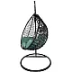 Balansoar suspendat Linea Heinner, 115x68x108/195 cm, otel/rattan sintetic, gri antracit/verde