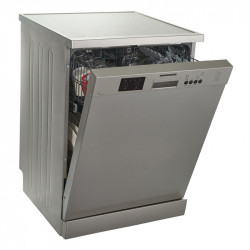 Mașină de spălat vase Heinner HDW-FS6006DSE++, 12 Seturi, 6 programe, Clasa E, Half load, Blocare acces copii, 60 cm, Argintiu