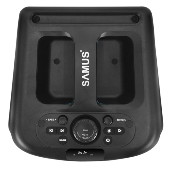 Boxa portabila Samus Miami 5.25, Putere RMS 80 W / de iesire 240 W / PMPO 800 W, Display digital, Bluetooth, FM Radio, Intrare Aux / USB / Microfon, Iluminare pe ritmul muzicii
