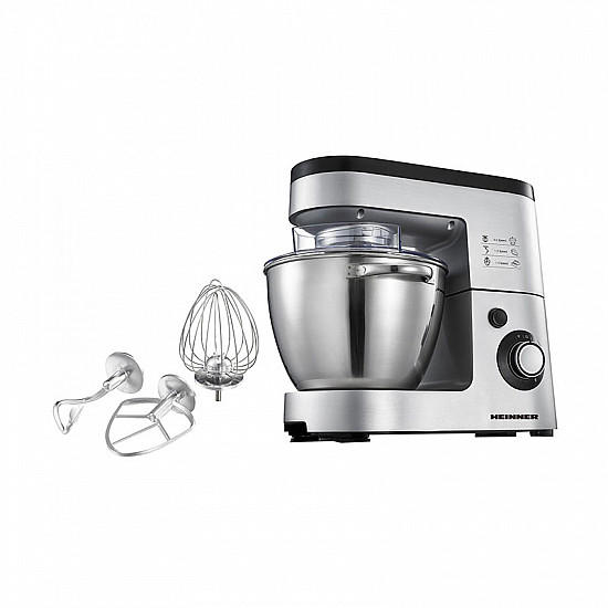 Mixer planetar Heinner HPM-1500XMC-V2, 1500W, 6 trepte de viteză, Bol 5.5 l, Inox