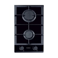 Plita pe gaz incorporabila Samus PSG-32SG, 2 arzatoare, putere 4.2 kW, aprindere electrica, dispozitiv siguranta arzatoare, neagra