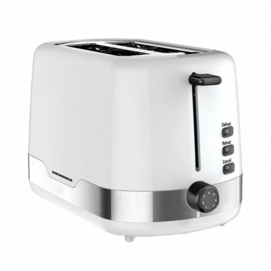 Prajitor de paine Heinner HTP-850WHSS, 850 W, 7 nivele de rumenire, 3 functii, Alb/Inox