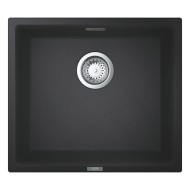 Chiuveta compozit Grohe K700U 31653AP0, 457x406 mm, montare sub blat, evacuare manuala, Kit montaj si evacuare inclus, Negru granit