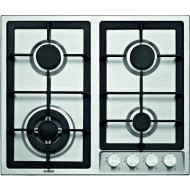 Plita incorporabila Samus PSG-64SX1, 4 arzatoare pe gaz, Sistem de siguranta, Gratar fonta, Arzator Wok, Inox
