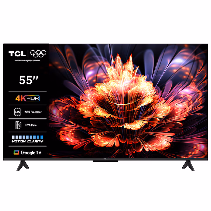 Televizor LED TCL 55V6C, Smart TV, 139 cm, Ultra HD 4K, Google TV, Clasa E