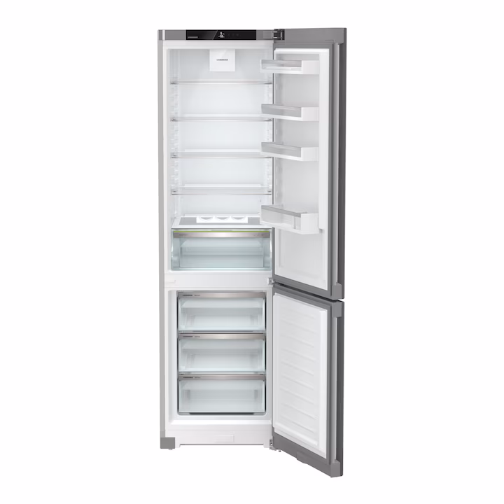 Combina frigorifica Liebherr CNsfd 2003 Pure, NoFrost, EasyFresh, 371 l, 201.5 сm, Clasa D, SteelFinish, Silver