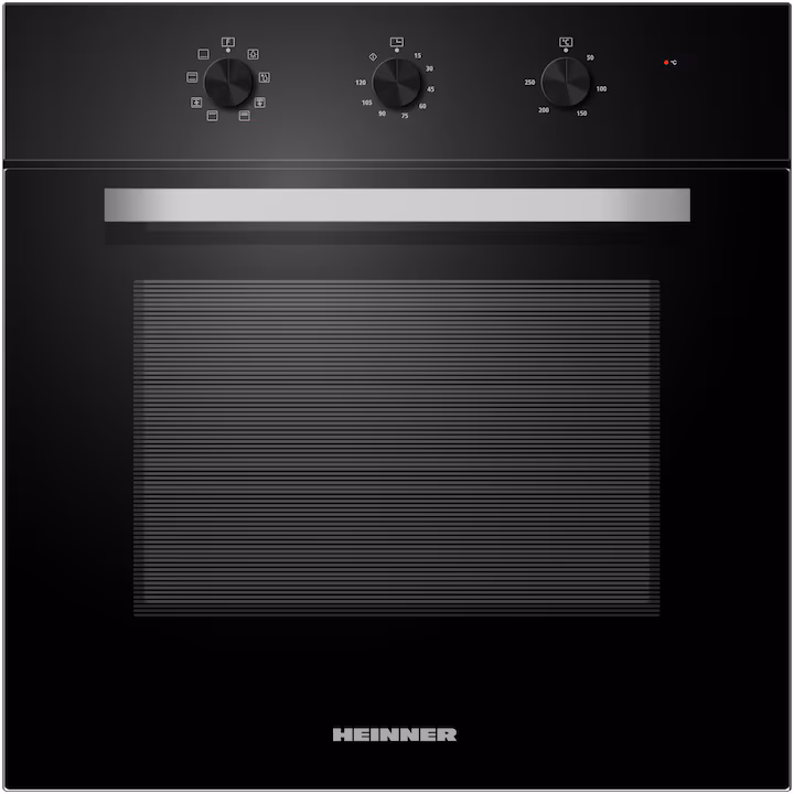 Cuptor incorporabil Heinner HBO-M659GC-GBK, Electric, 65 l, Timer mecanic, Grill, Iluminare, Clasa A, Sticla neagra