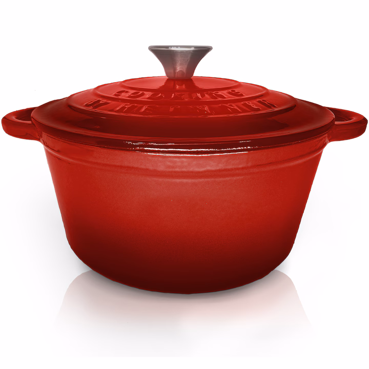 Oala cu capac Cooking by Heinner Red Line, fonta emailata, 20 x 10 cm, 2.4 L