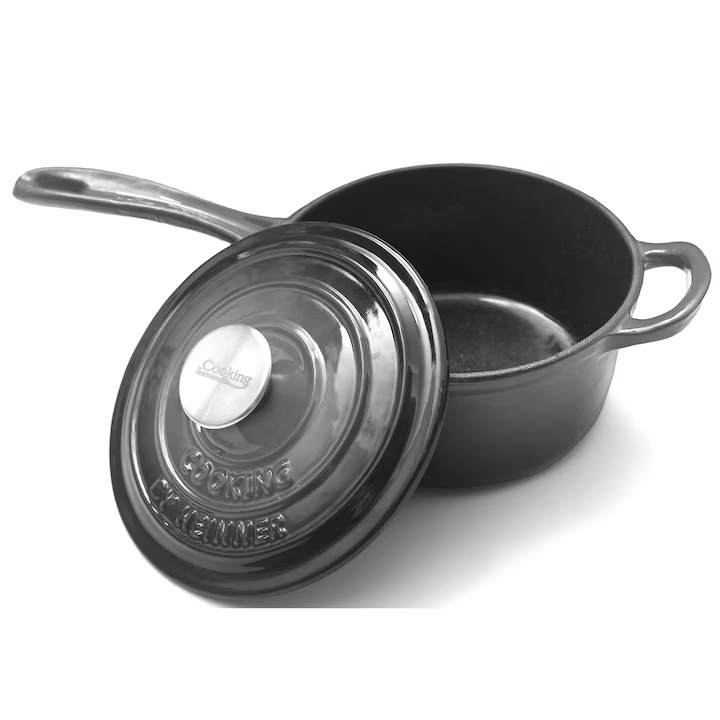 Caserola Cooking by Heinner Marble Grey cu capac, fonta emailata, 19X9 cm, 1.8 L