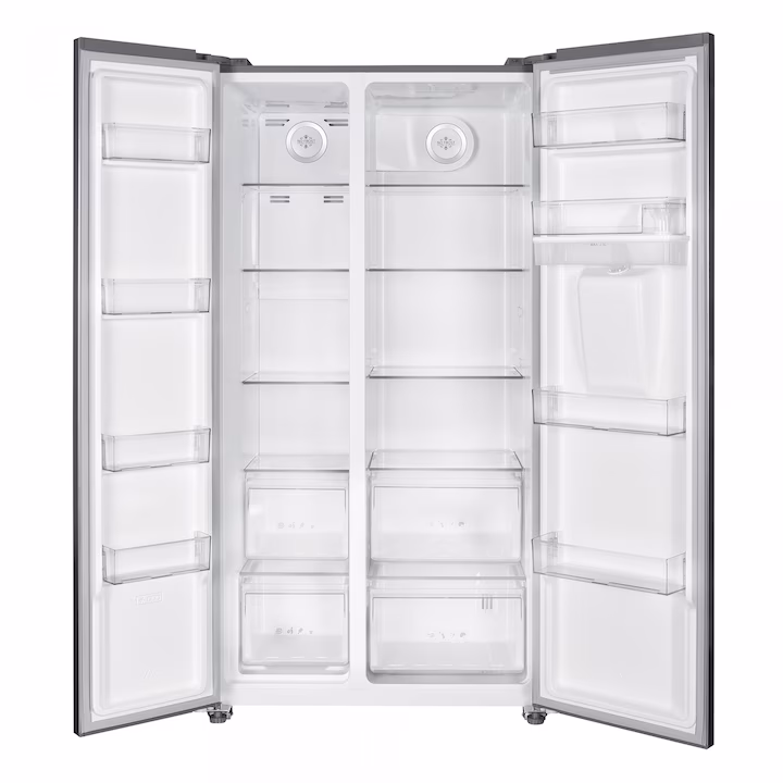 Side by Side Samus SSX-665NFWD, 529 L, Full No Frost, Dozator apa, Clasa Energetica F, Afisaj LCD, 2 Sertare pentru legume, H 177 cm, Inox